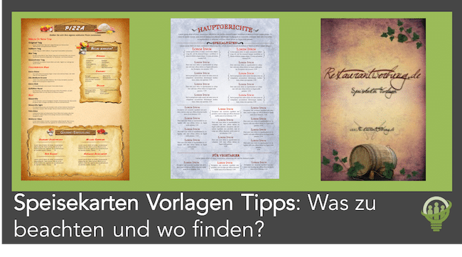 Speisekarten Vorlagen Tipps