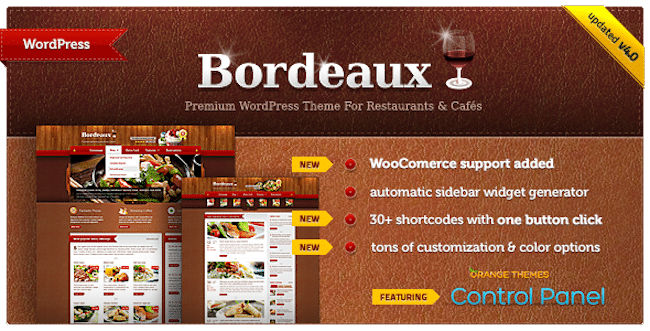 Restaurant Wordpress Theme Bordeaux