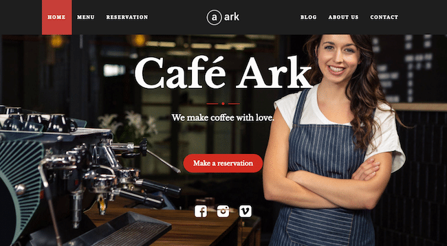 Restaurant Wordpress Theme the ark