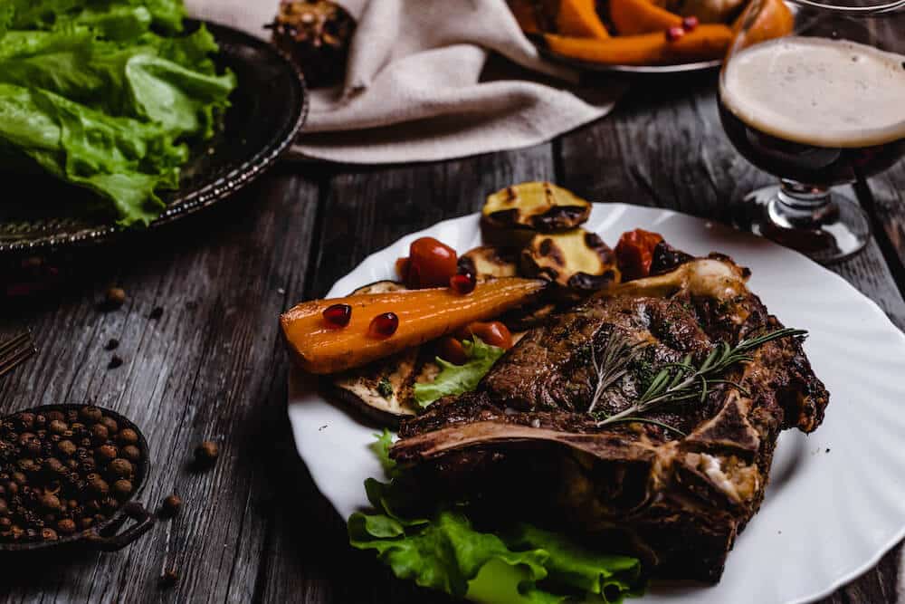 Steak Gericht Beschreibung auf der Karte